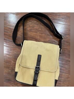Fossil Messenger Bag Adjustable Strap Flap brown authentic